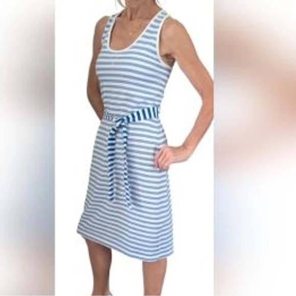 Converse Belted Tank Dress Blue and White Stripes Nautical Excellent Size XS - Picture 6 of 9
